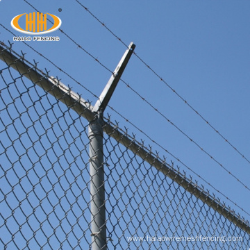 Hot dipped galvanized barbed wire chain link fence